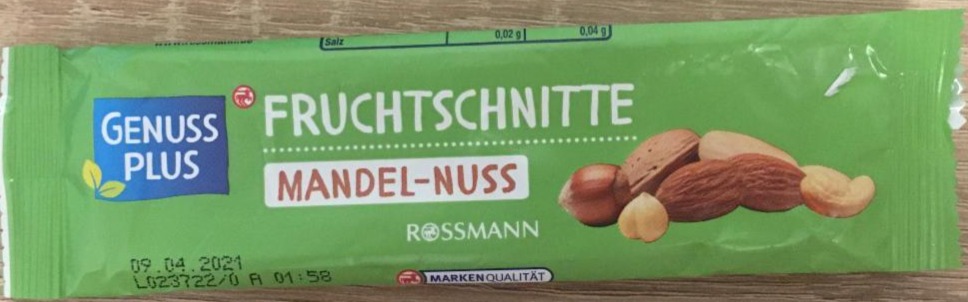 Fotografie - Fruchtschnitte Mandel-Nuss Genuss Plus