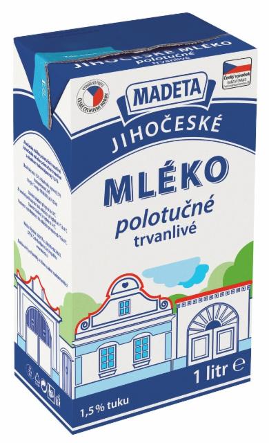 Fotografie - Jihočeské mléko trvanlivé polotučné 1,5% Madeta