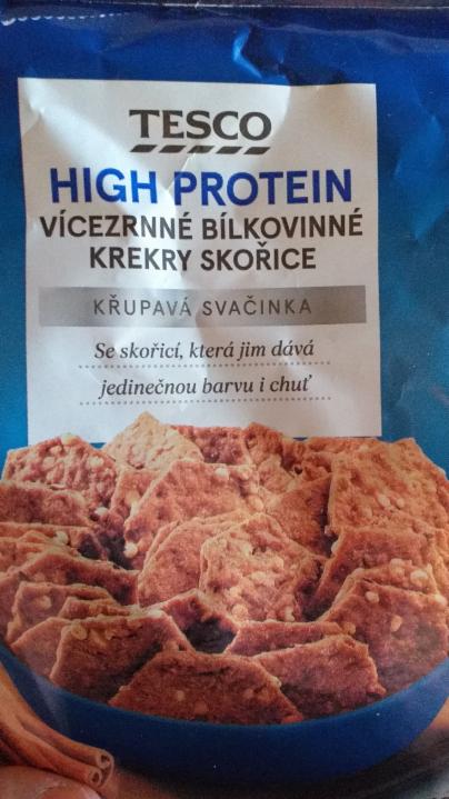 Fotografie - High Protein Vícezrnné bílkovinné krekry skořice Tesco