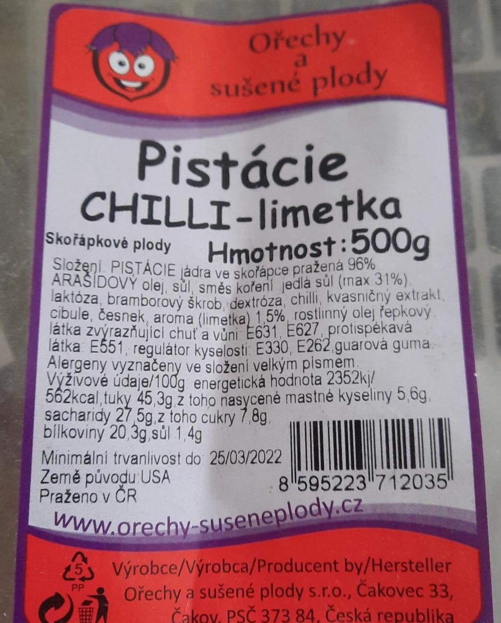 Fotografie - Pistácie chilli-limetka Ořechy a sušené plody