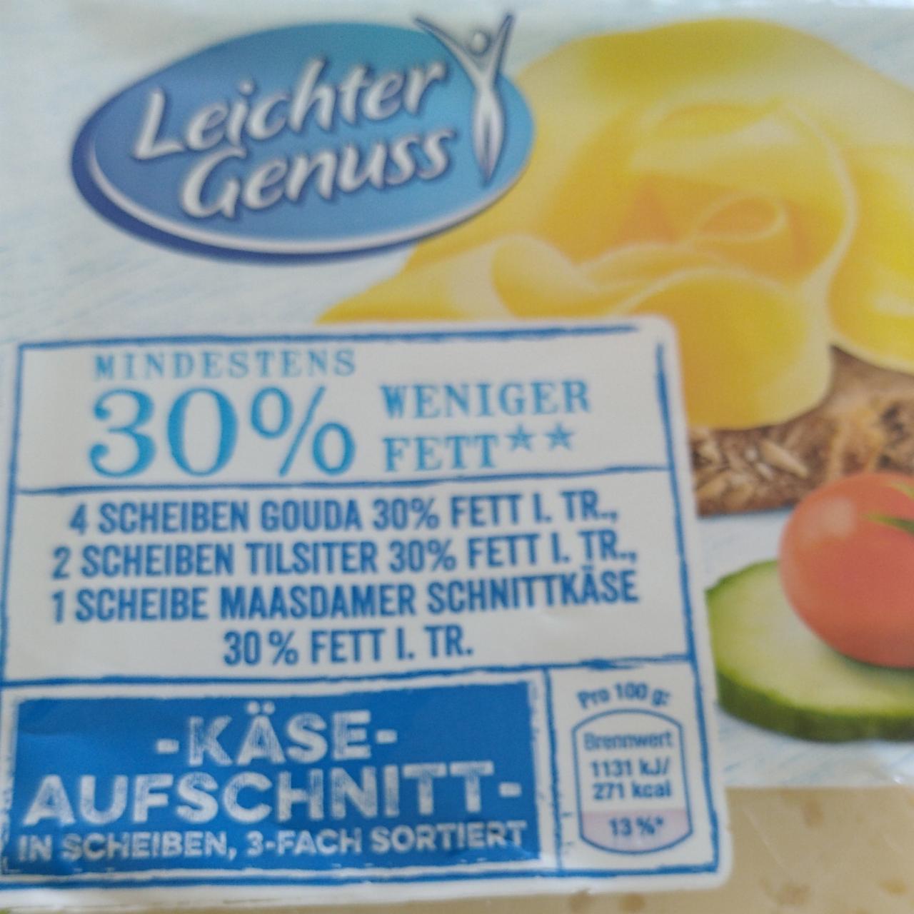 Fotografie - Käse Aufschnitt 30% Leichter Genuss