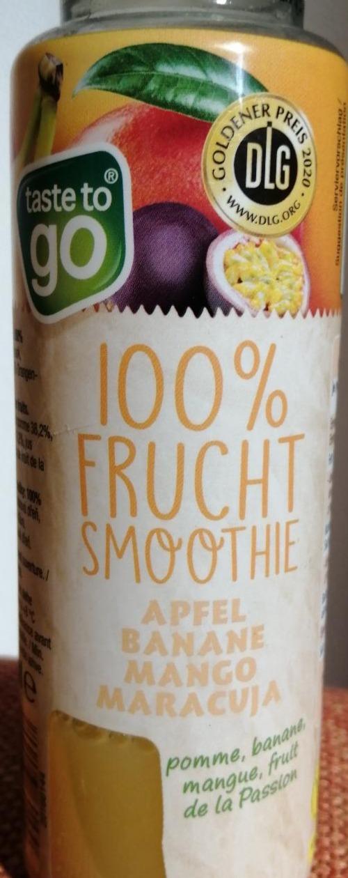 Fotografie - 100% Frucht Smoothie apfel, banane, mango, maracuja Taste to go