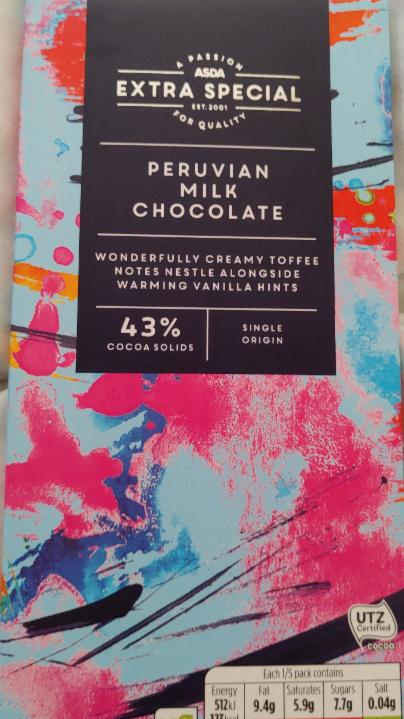 Fotografie - Peruvian milk chocolate 43% Asda