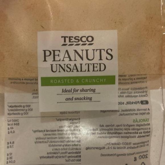 Fotografie - Peanuts unsalted roasted & crunchy Tesco