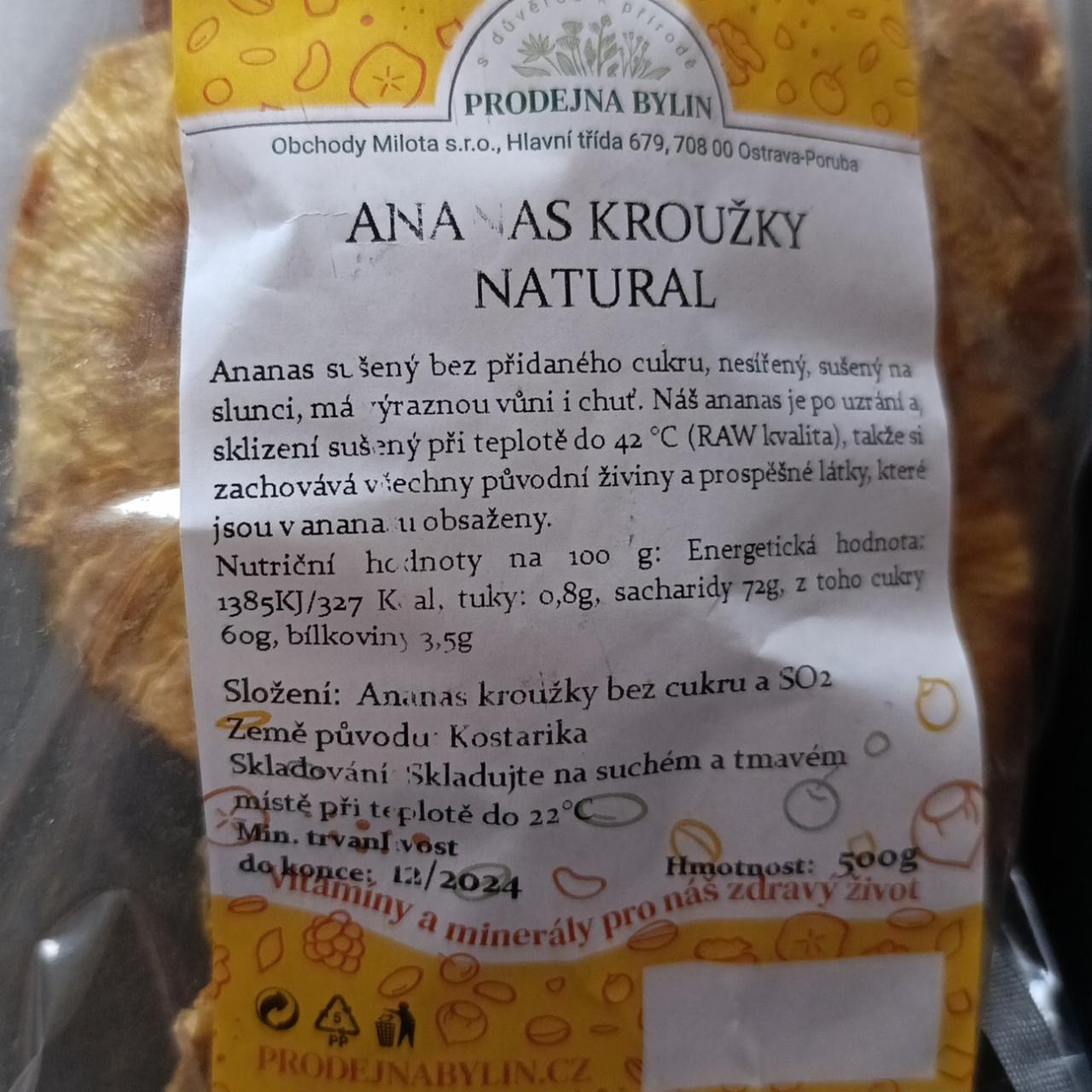 Fotografie - Ananas kroužky natural Prodejna bylin