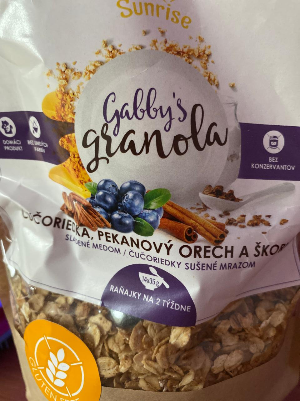 Fotografie - Gabby's granola čučoriedka, pekanový orech a škorica Sunrise