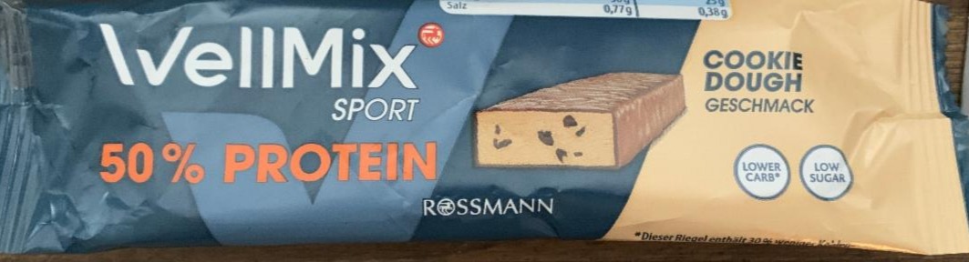 Fotografie - Protein Riegel low sugar Cookie 50% WellMix