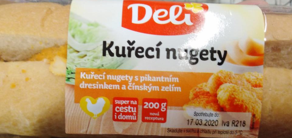 Fotografie - Bageta kuřecí nugety Deli