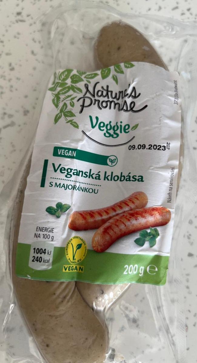 Fotografie - Veganská klobása s majoránkou Nature's Promise