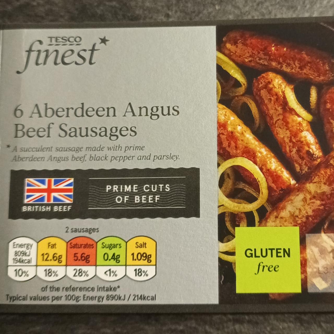 Fotografie - Aberdeen Angus Beef Sausages Tesco finest