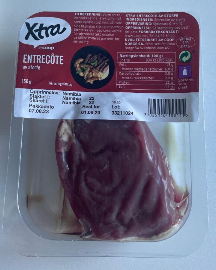 Fotografie - Entrecôte av storfe Xtra Coop