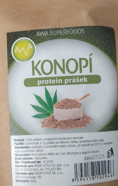 Fotografie - konopí protein prášek