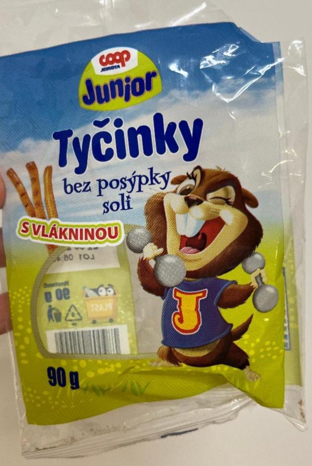 Fotografie - Tyčinky bez posýpky soli s vlákninou Junior Coop Jednota