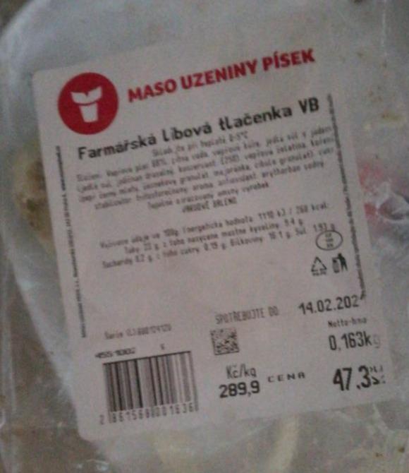 Fotografie - Farmářská libová tlačenka Múúú Maso uzeniny písek