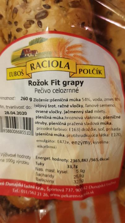 Fotografie - Rožok Fit Grapy - RACIOLA