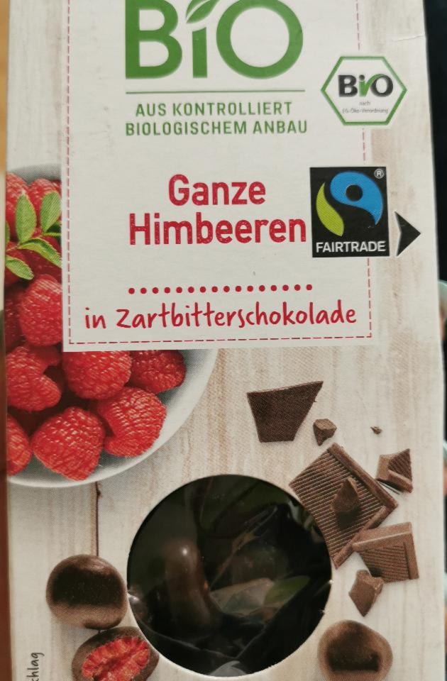 Fotografie - Ganze Himbeeren in Zartbitterschokolade EnerBio