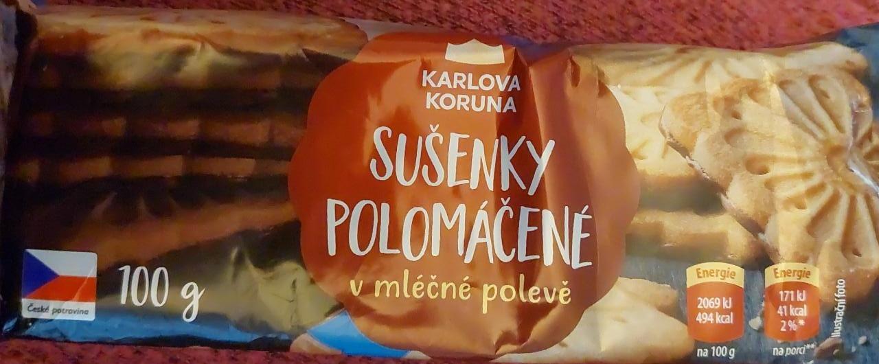 Fotografie - Sušenky polomáčené v mléčné polevě Karlova koruna