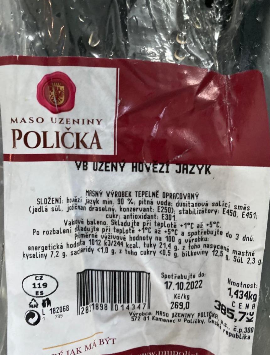 Fotografie - Hovězí uzený jazyk Polička