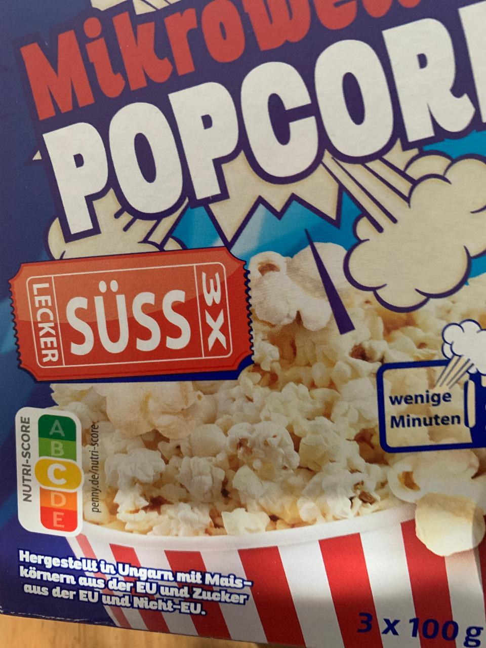 Fotografie - Mikrowellen Popcorn süss Penny