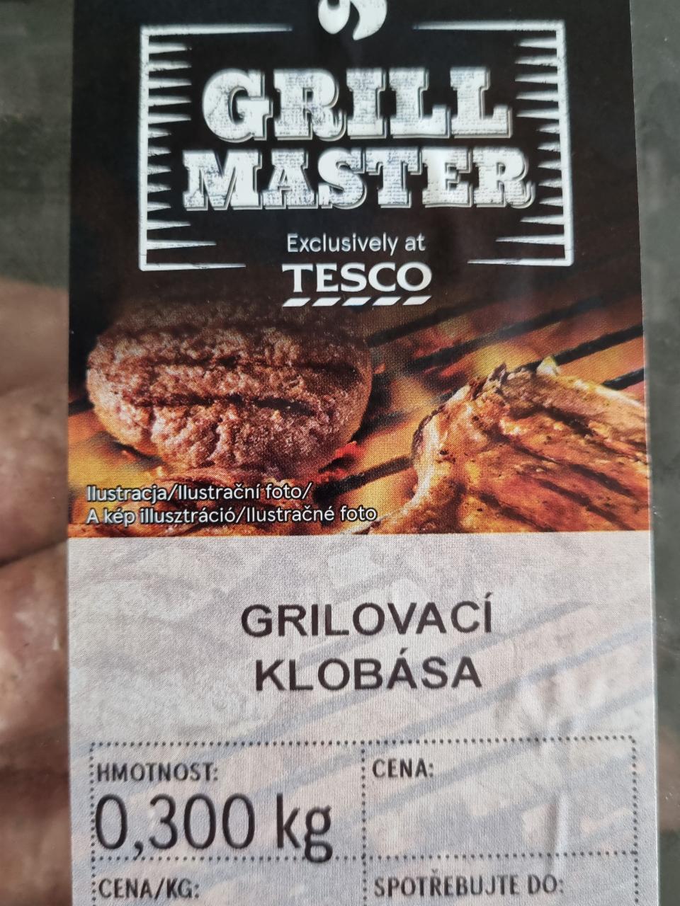 Fotografie - Grilovací klobása Grill Master Tesco