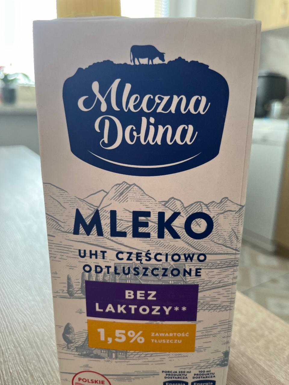 Fotografie - mleko bez laktozy 1,5% Mleczna Dolina