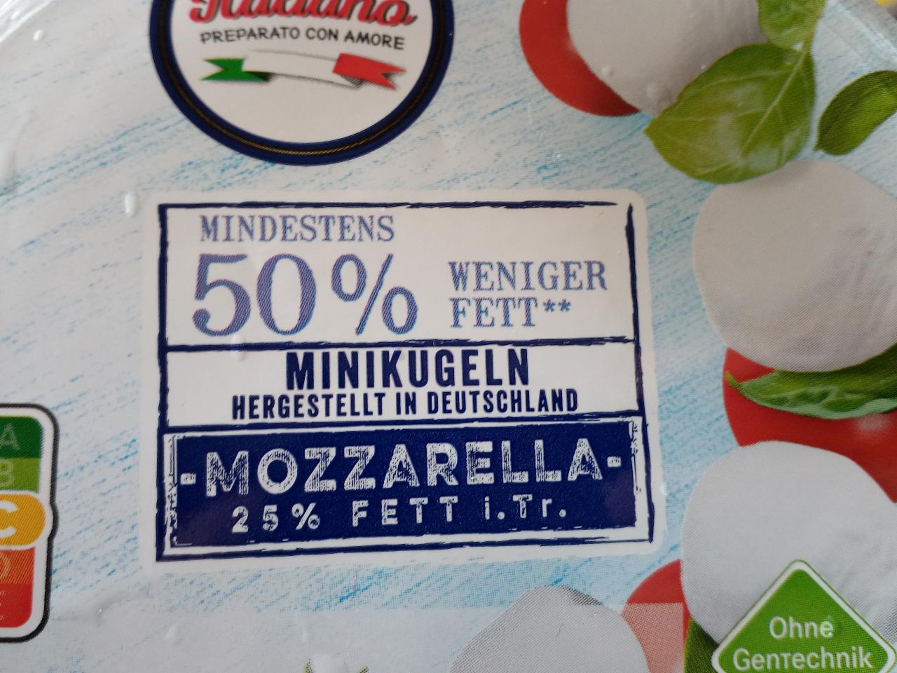 Fotografie - Mozzarella minikugeln 25% Fett Italiano