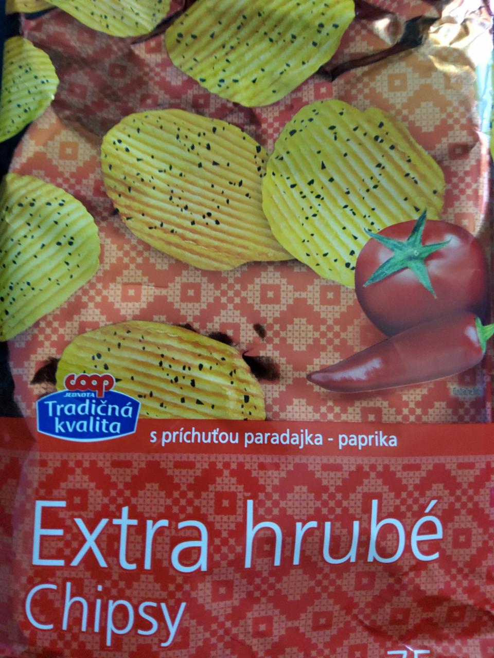 Fotografie - chipsy paprika-rajče Coop Jednota