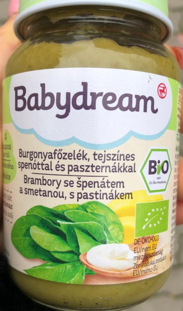 Fotografie - Bio Brambory se špenátem a smetanou, s pastinákem Babydream