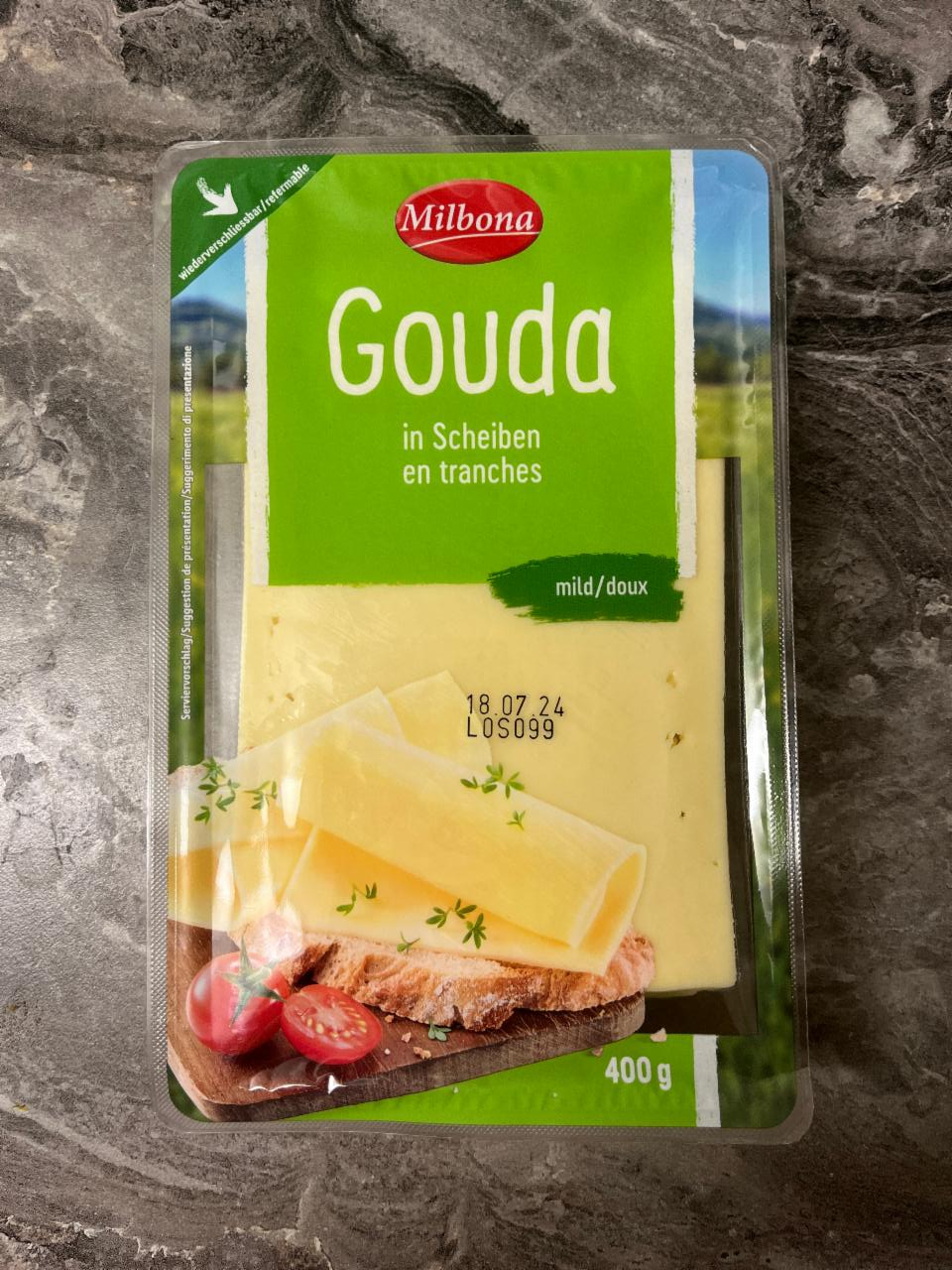 Fotografie - Gouda in Scheiben mild Milbona