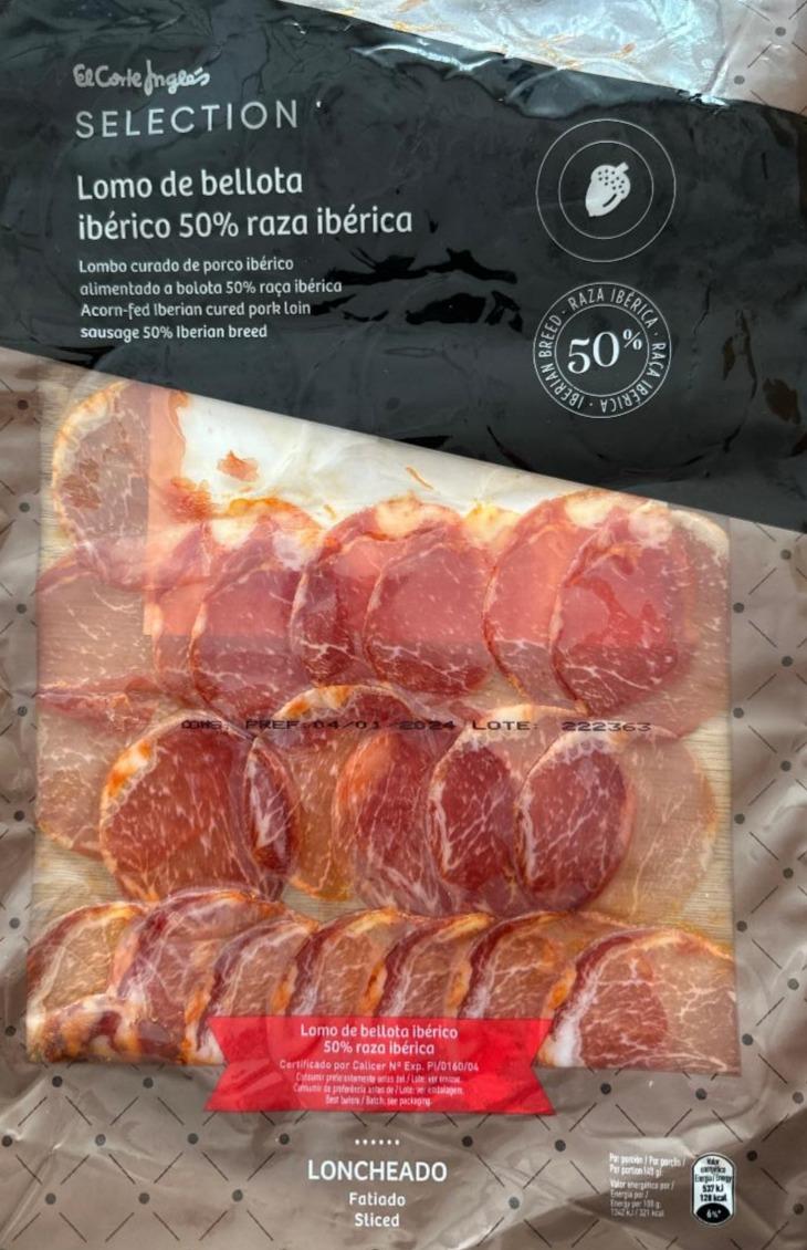 Fotografie - Lomo de bellota ibérico 50% raza ibérica El corte Inglés