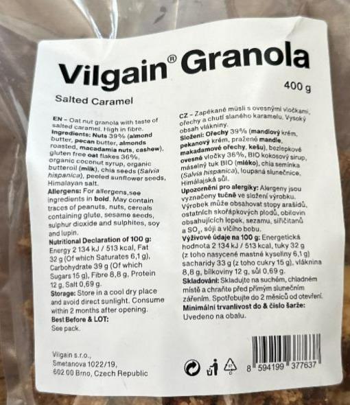 Fotografie - Granola Salted Caramel Vilgain