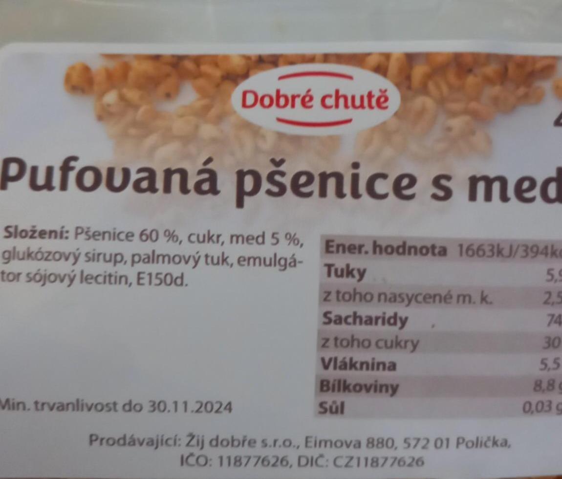 Fotografie - Pufovaná pšenice s medem Dobré chutě