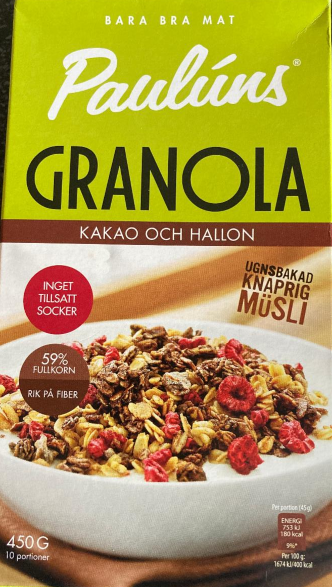 Fotografie - Granola kakao och hallon Paulúns