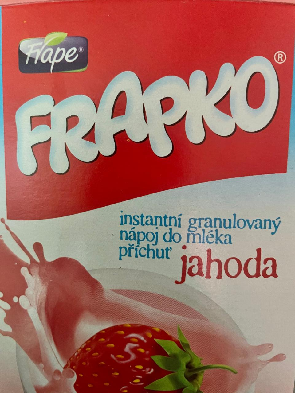 Fotografie - Frapko instantní granulovaný nápoj do mléka příchuť jahoda Frape