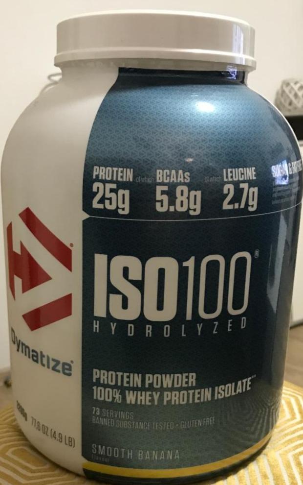 Fotografie - ISO 100 Hydrolyzed Protein Powder Smooth Banana Dymatize