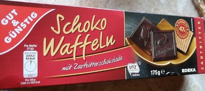 Fotografie - Schoko waffeln Zartbitter Gut & Günstig