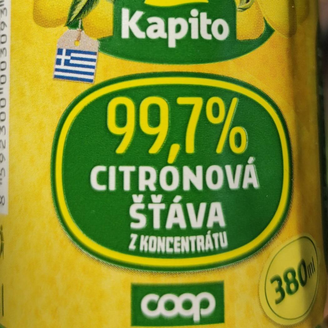 Fotografie - Kapito 99,7% citrónová šťáva z koncentrátu Coop