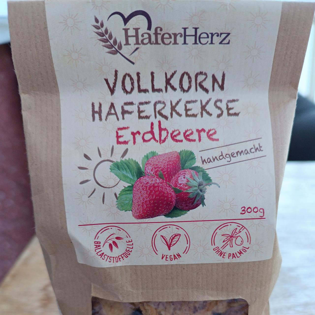 Fotografie - Vollkorn Haferkekse Erdbeere HaferHerz