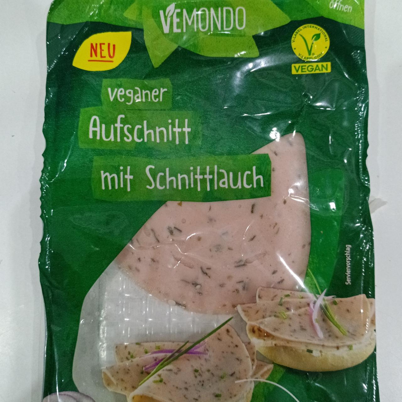 Fotografie - Veganer Aufschnitt mit Schnittlauch Vemondo