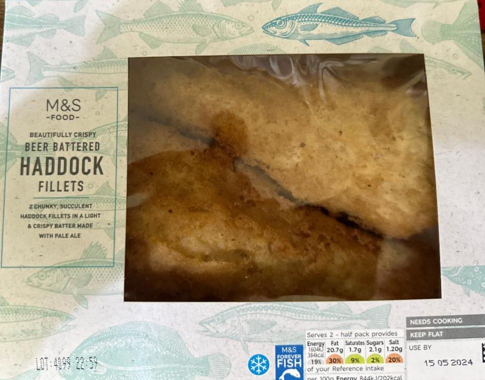 Fotografie - Beautifully crispy beer battered haddock fillets M&S Food