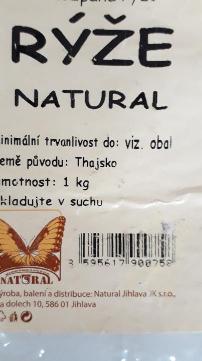 Fotografie - Rýže natural neloupaná Natural Jihlava