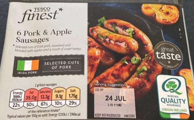 Fotografie - Pork & Apple Sausages Tesco finest