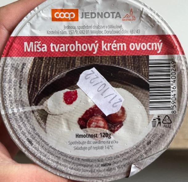 Fotografie - Míša tvarohový krém ovocný Coop