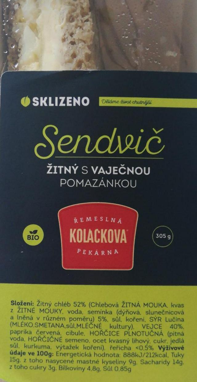 Fotografie - Sendvič Žitný s vaječnou pomazánkou