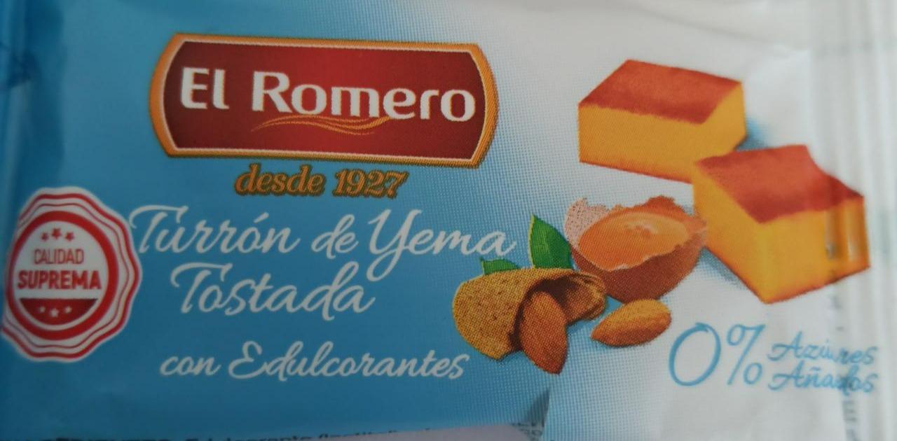 Fotografie - Turrón de Yema Tostada con Edulcorantes El Romero