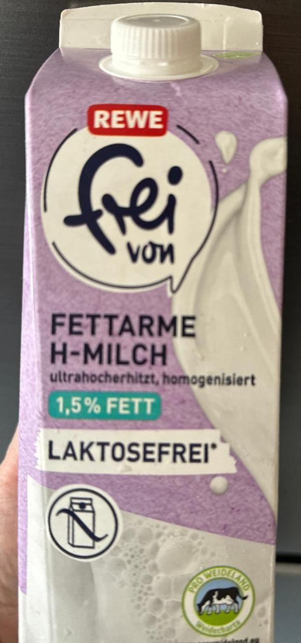 Fotografie - Fettarme H-Milch Laktosefrei 1,5% Fett REWE Frei von