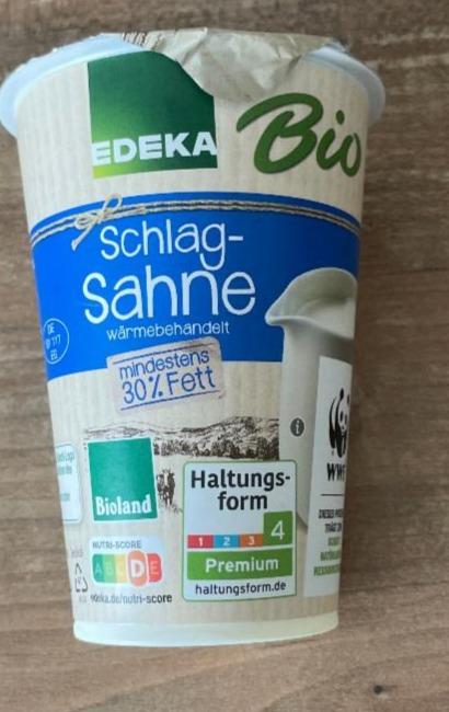 Fotografie - Schlag sahne 30% fett Edeka Bio