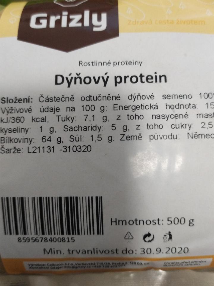 Fotografie - Dýňový protein - Grizly