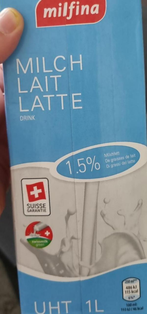 Fotografie - Milch Lait Latte 1,5% Milfina