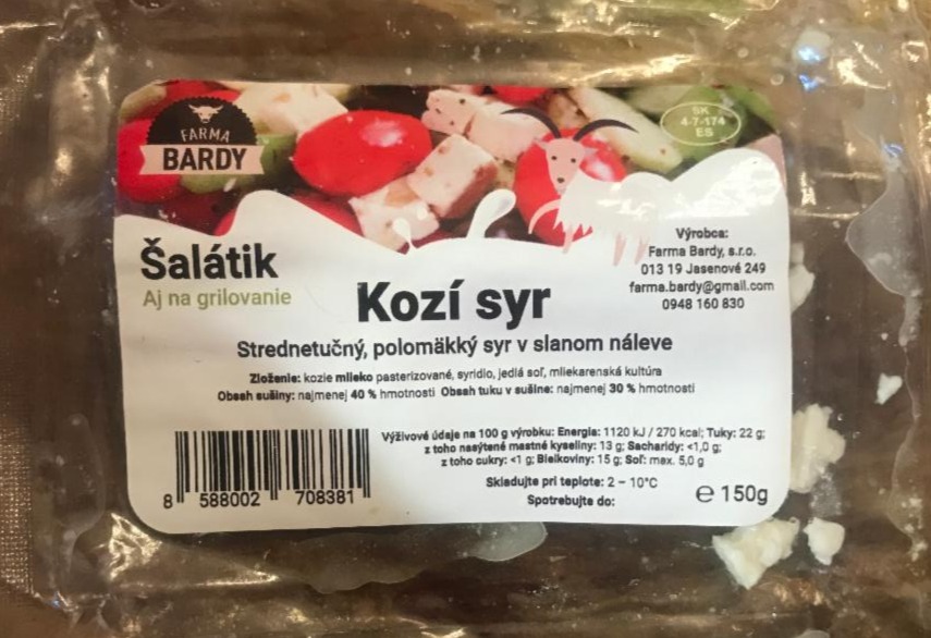 Fotografie - Kozí strednetučný, polomäkký syr v slanom náleve Farma Bardy